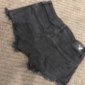 American Eagle black denim shorts